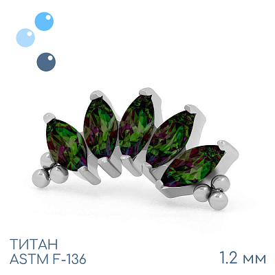 Накрутка-кластер 5K Bead Marquise Vitrail 1.2 мм